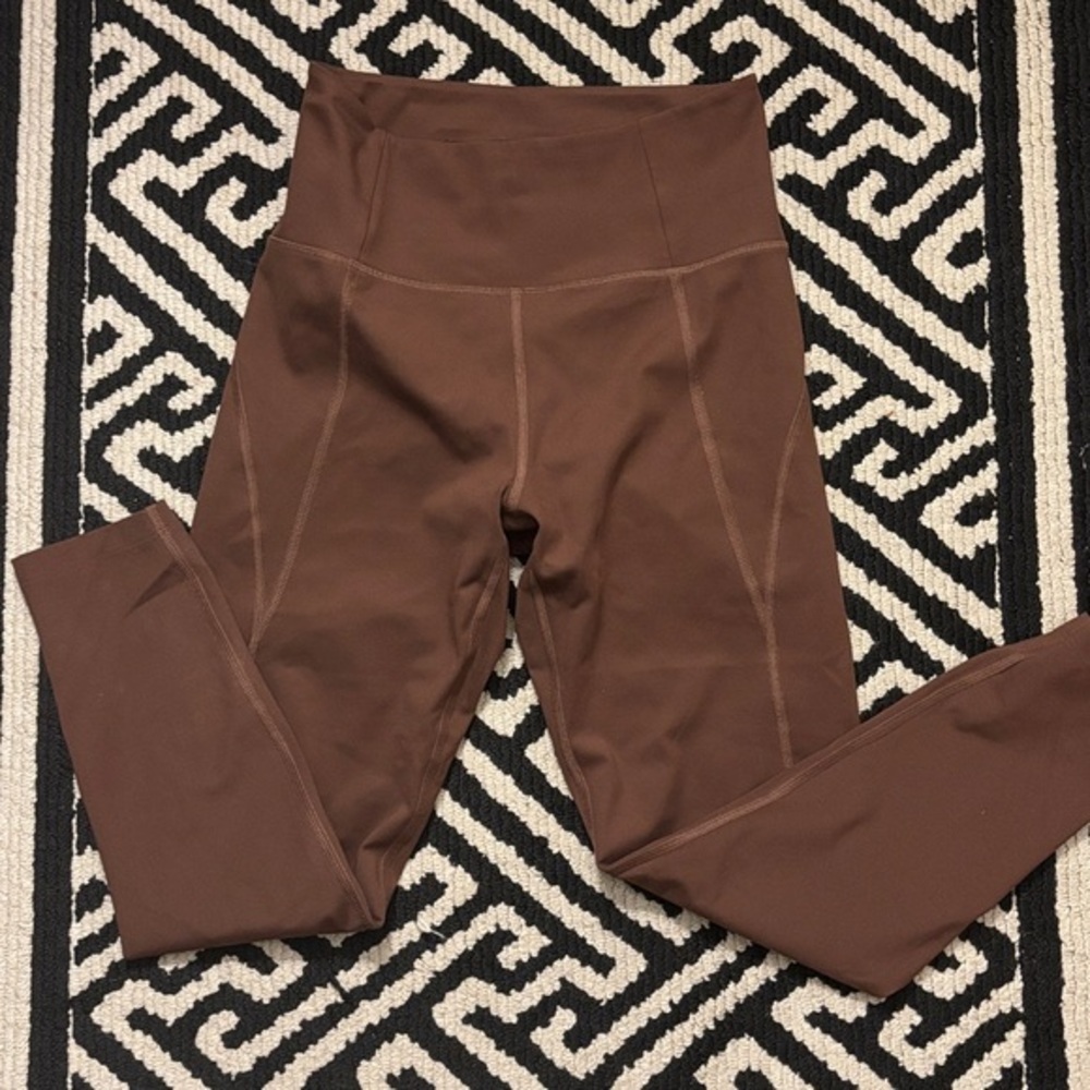 Girlfriend Collective High-Waist Brown Active Leggings size small
